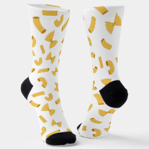 Chaussette Motif de macaroni de pâtes amusant et cool sur fon