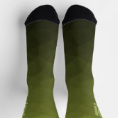 Chaussette Motif de maillage géométrique d'olive verte de l'a (Haut)