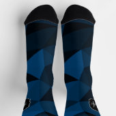 Chaussette Motif de maillage géométrique noir bleu foncé (Haut)