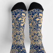 Chaussette Motif de mandala bleu et or (Haut)