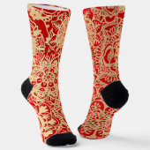 Chaussette Motif de mandala rouge et or (Angulaire)