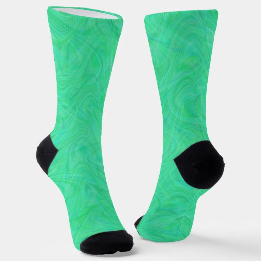 Chaussette Motif de marbrure vert bleu (Angulaire)