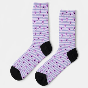 Chaussette Motif de marguerite bleue et violette