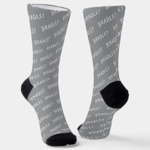 Chaussette Motif de monogramme de nom personnalisé