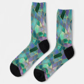 Chaussette Motif de mosaïque en verre coloré pastel (Gauche)