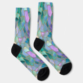 Chaussette Motif de mosaïque en verre coloré pastel (Droite)