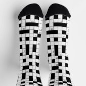 Chaussette Motif de mot de passe noir rétro (Haut)