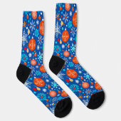 Chaussette Motif de Noël bleu (Droite)
