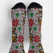 Chaussette Motif de Noël classique avec ornement en gris (Haut)
