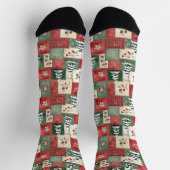 Chaussette Motif de Noël en patchwork de campagne (Haut)