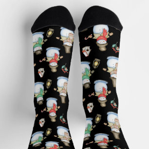 Chaussette Motif de Noël ou d'hiver Festivals Snowmen