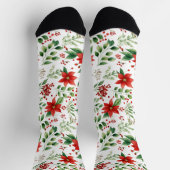 Chaussette Motif de Noël Poinsettia (Haut)