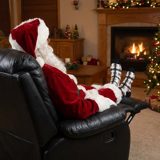 Chaussette Motif de Noël Rétro