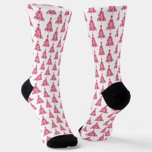 Chaussette Motif de Noël rose