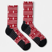 Chaussette Motif de Noël Rouge (Droite)