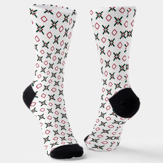 Chaussette Motif de Noël Rouge Blanc et Vert (Angulaire)
