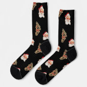 Chaussette Motif de Noël vintage, Père Noël (Gauche)