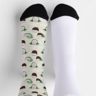 Chaussette Motif de noix de coco coloré
