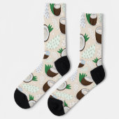 Chaussette Motif de noix de coco coloré (Gauche)
