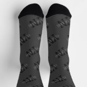 Chaussette Motif de nom et monogramme gris (Haut)