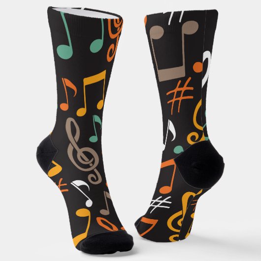 Chaussette motif de note de musique (Angulaire)