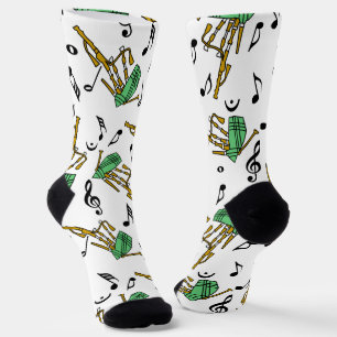 Chaussette Motif de note musicale Bagpipes