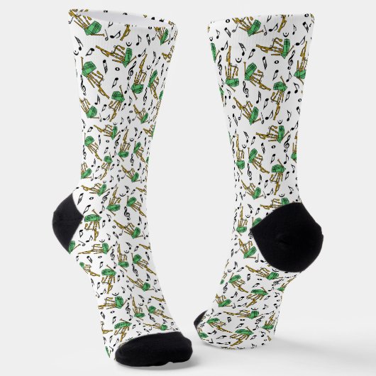 Chaussette Motif de note musicale Bagpipes (Angulaire)