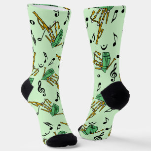 Chaussette Motif de note musicale Bagpipes