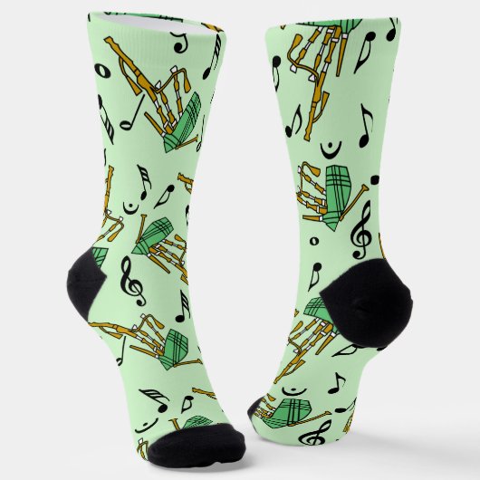 Chaussette Motif de note musicale Bagpipes (Angulaire)