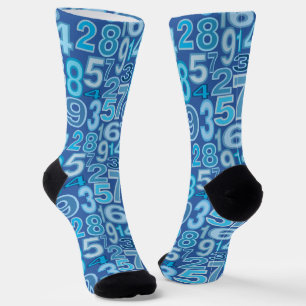Chaussette Motif de numéro bleu