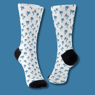 Chaussette Motif de palmier tropical bleu