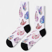 Chaussette Motif de papillon couleur aquarelle (Gauche)