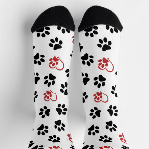 Chaussette Motif De Pâtes, Pâtes Noires, Pâtes Rouges, Coeurs