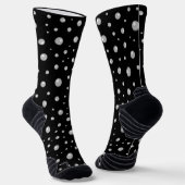 Chaussette Motif de perle sur fond noir (Angulaire)