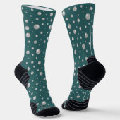 Chaussette Motif de perle sur fond sarcelle transformatif (Angulaire)