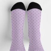 Chaussette Motif de petits pois violets sur fond violet clair (Haut)
