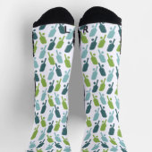 Chaussette Motif de pickleball vert et bleu (Haut)