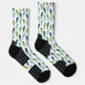 Chaussette Motif de pickleball vert et bleu (Droite)