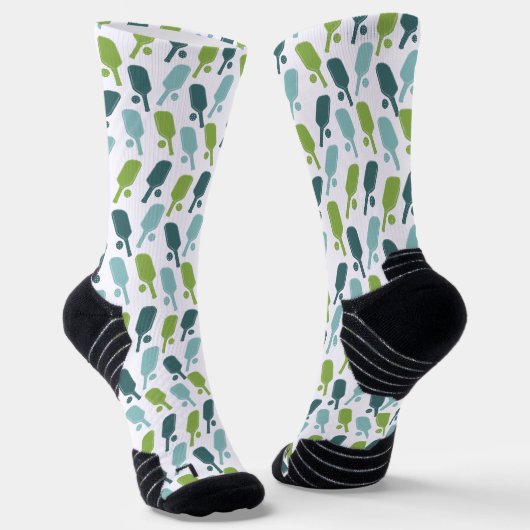 Chaussette Motif de pickleball vert et bleu (Angulaire)