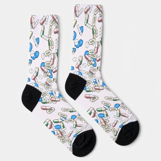 Chaussette Motif de pilules saupoudrées (Droite)