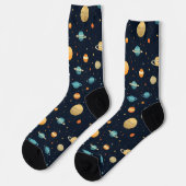 Chaussette Motif de planète spatiale colorée (Gauche)