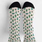 Chaussette Motif de plante en pot de cactus succulents (Haut)