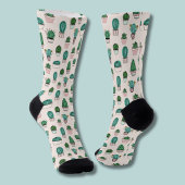 Chaussette Motif de plante en pot de cactus succulents