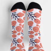 Chaussette Motif de points roses et feuilles verts (Haut)