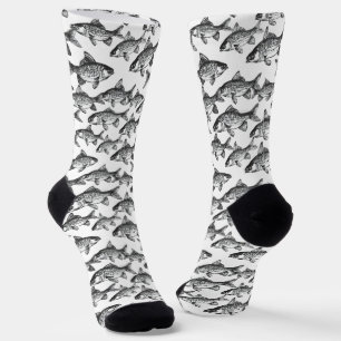 Chaussette Motif de poisson monochromatique