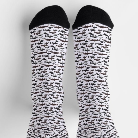 Chaussette Motif de poissons d'eau douce (Haut)