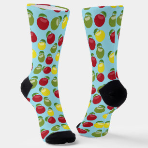 Chaussette Motif de pommes colorées