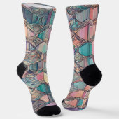 Chaussette Motif de prisme géométrique (Angulaire)