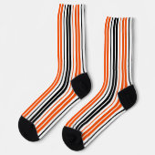 Chaussette Motif de rayures orange noir blanc Design (Gauche)