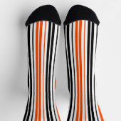 Chaussette Motif de rayures orange noir blanc Design (Haut)